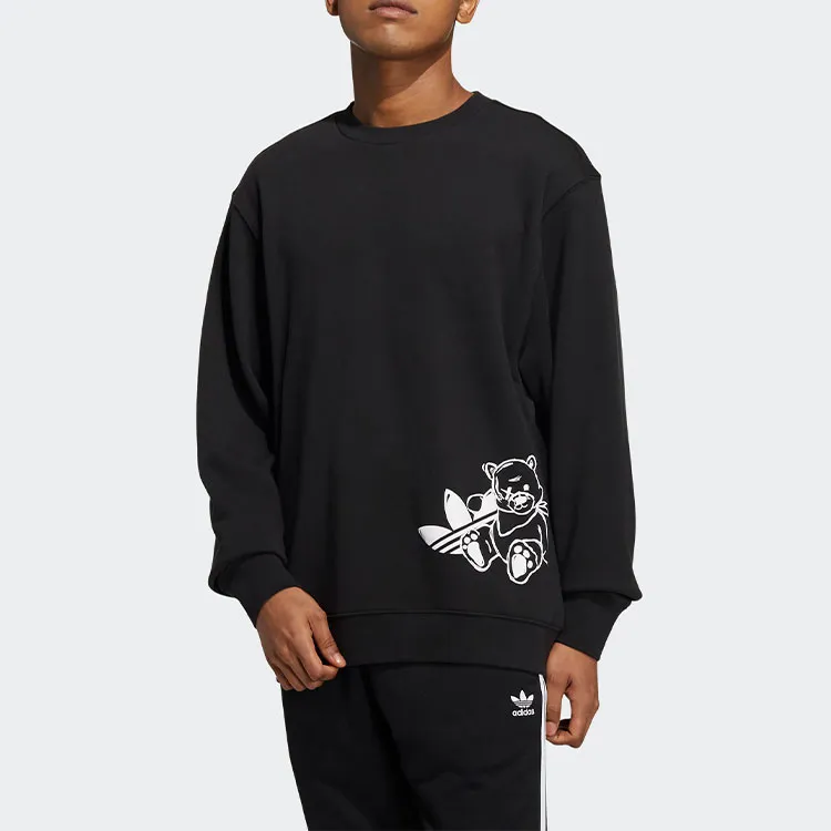 Adidas Originals Bear Crew Sweatshirts Men Black-1