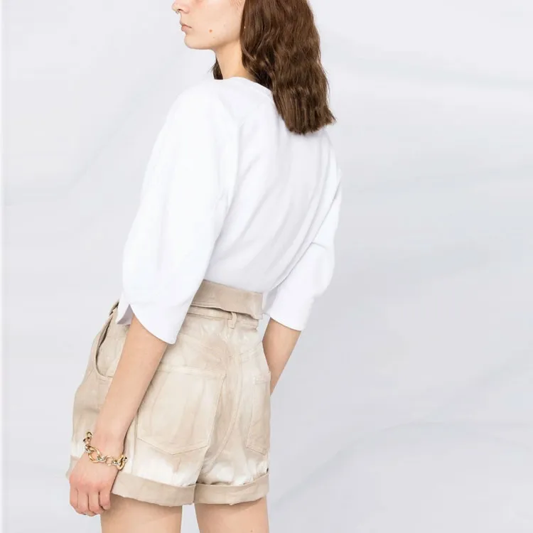 Stella McCartney Folded Waistband Denim Shorts-3