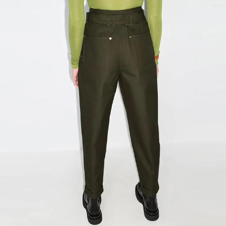 BALMAIN Casual Pants Women's Green-3