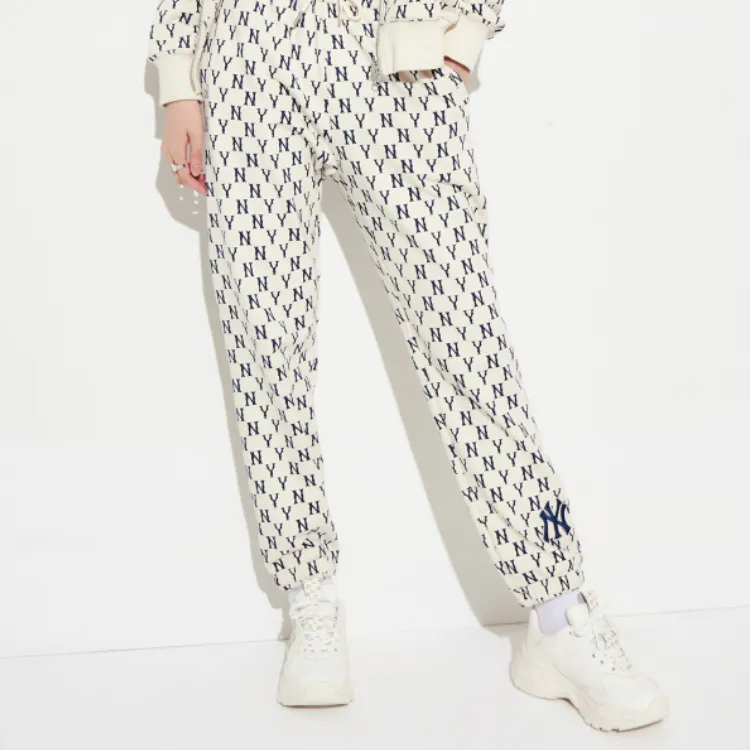 MLB MLB Monogram MLB Basic Logo Knitted Sports Pants Unisex Cream-4
