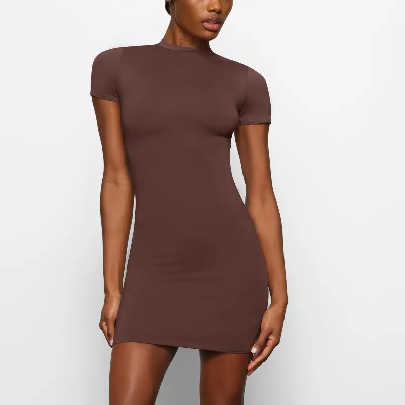 Skims Short Sleeved Dresses Women's Brown-1