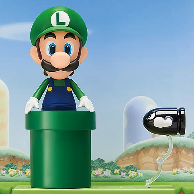 GSC Nendoroid, Super Mario Brothers, Luigi, Three Times Reissued Version Chibi Figures 10cm-1