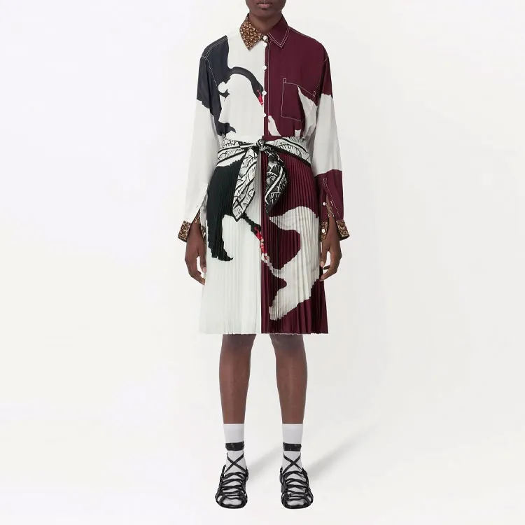 Burberry FW21 Casual Long Skirts Women's Multicolor-1