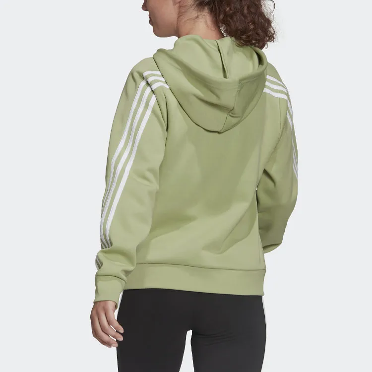 adidas W Fi 3S Fz Reg Sporty Hooded Jacket Green-1