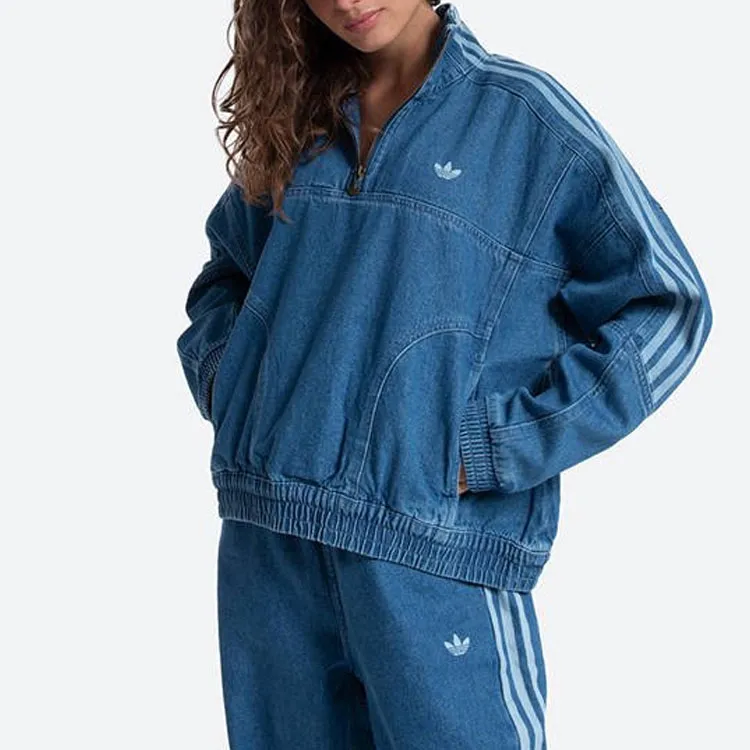 Adidas Originals Denim Jackets Women's Blue-7