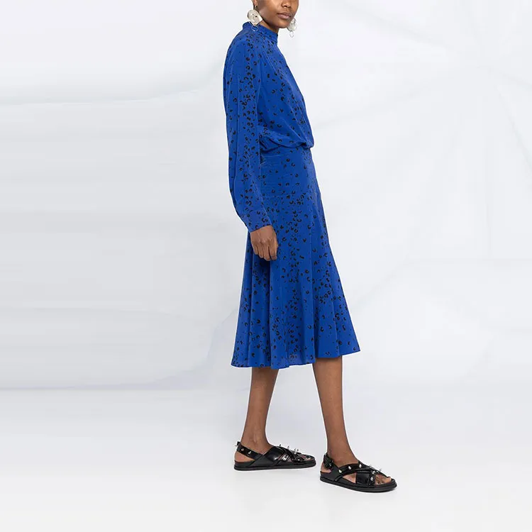KENZO Long-Sleeved Dresses Women's Blue-3