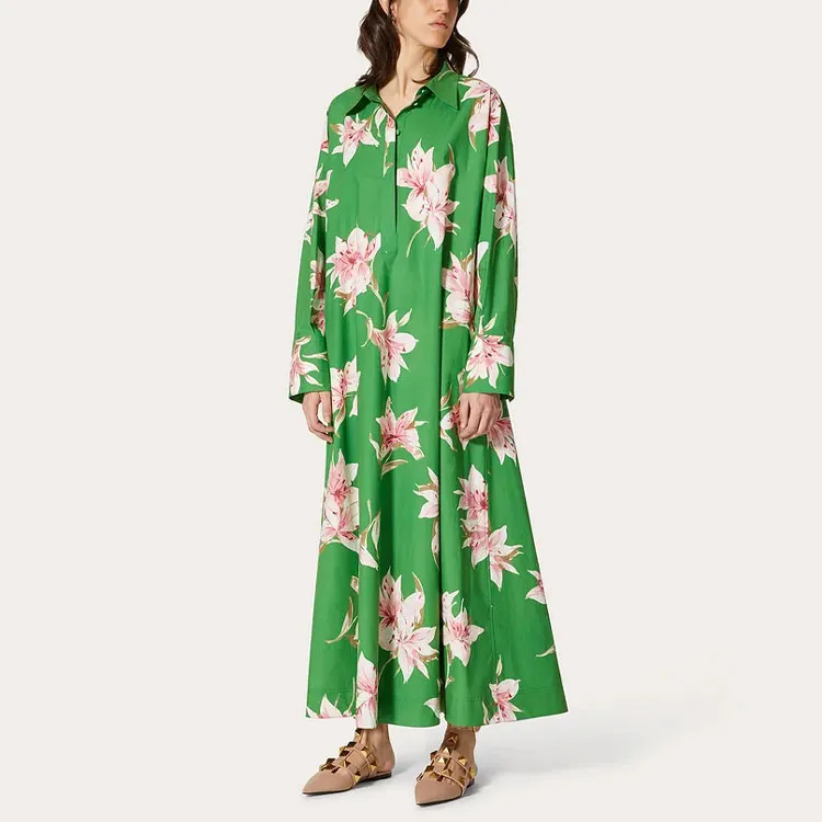 Valentino Long-Sleeved Dresses Women's Green-1