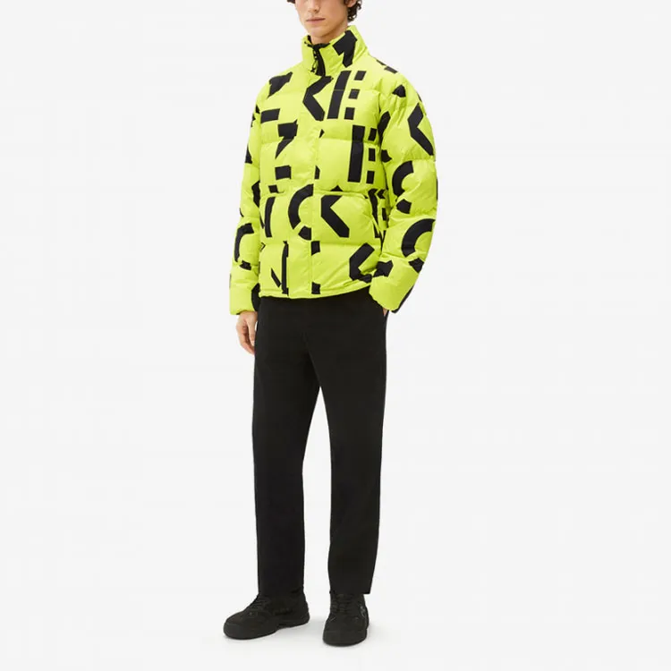 KENZO Down Jacket Men's Green Orange-3