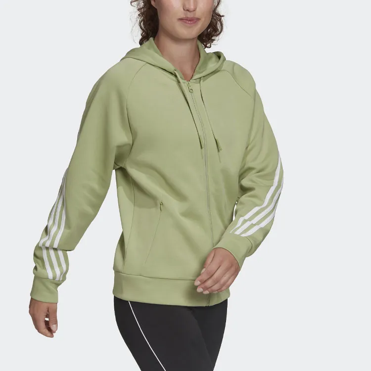 adidas W Fi 3S Fz Reg Sporty Hooded Jacket Green-3