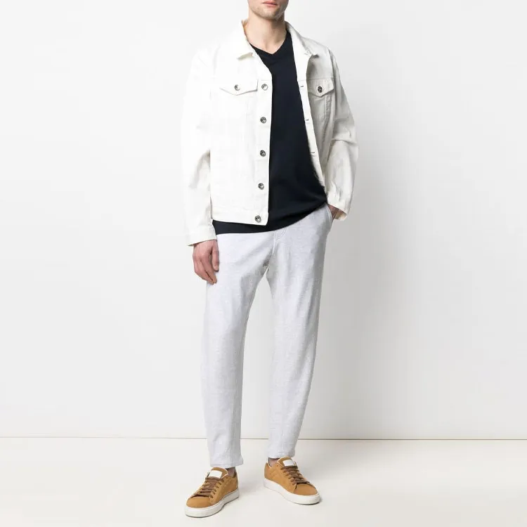 Brunello Cucinelli Denim Jackets Men White-1