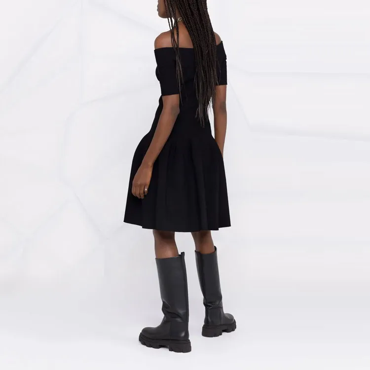 Alexander McQueen Short-Sleeved Dresses Women's Black-4