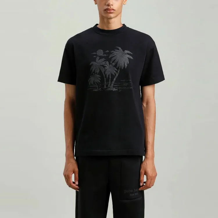 PALM ANGELS X Team Wang Palm Trees T shirt-4