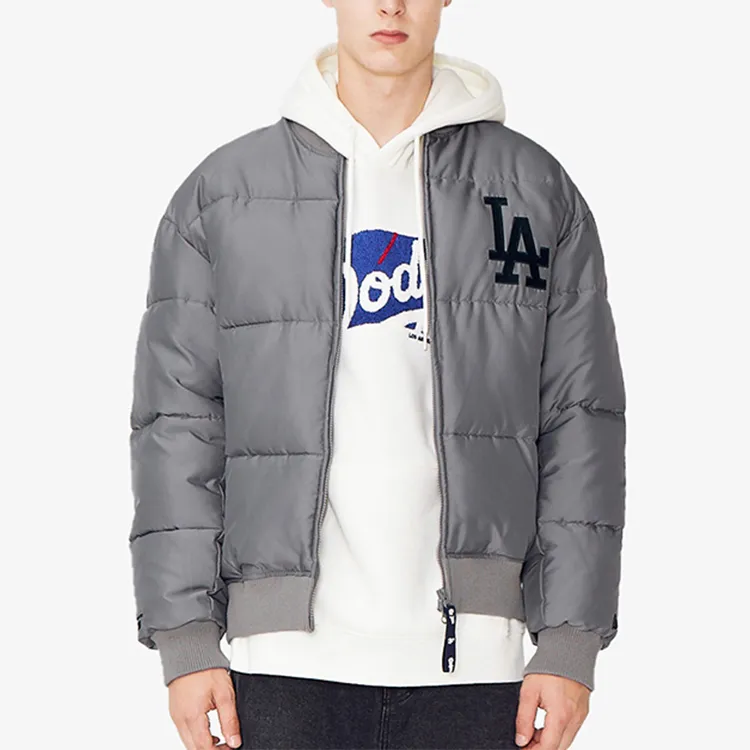 New Era Puffer Jackets Unisex Gray-5