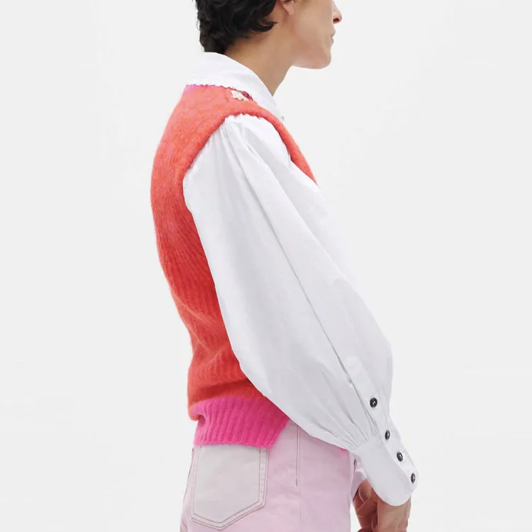 GANNI Embellished Wool blend Vest-3