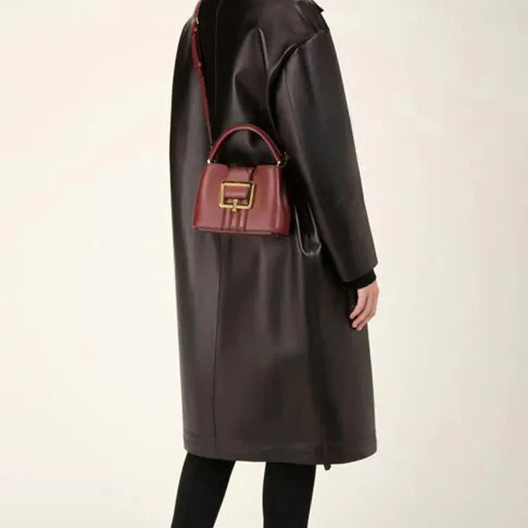 BALLY Cow Leather One Shoulder Handbag Trumpets Women's Red-3