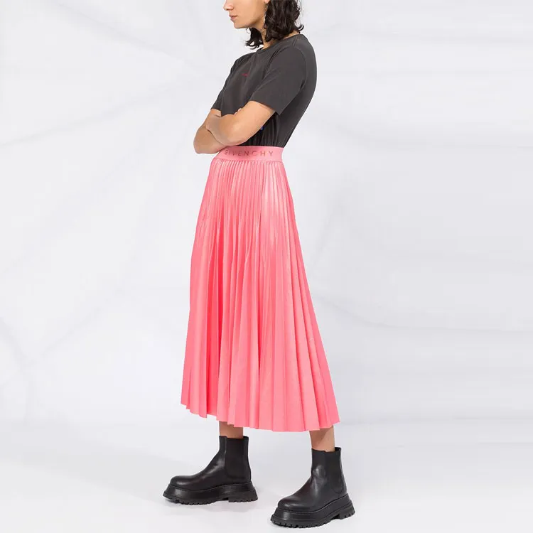 Givenchy Logo Trim Pleated Skirt-2