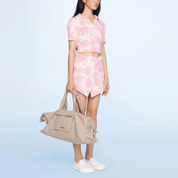 Jacquemus La Jupe Bagnu 'Jacquard Pink Flowers'-3