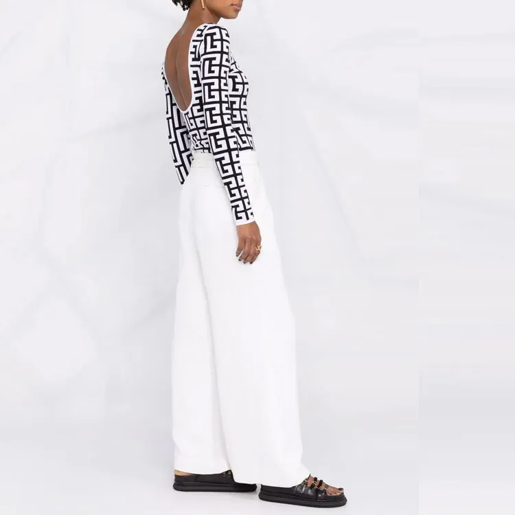 BALMAIN Bodysuits Women's Black/White-3
