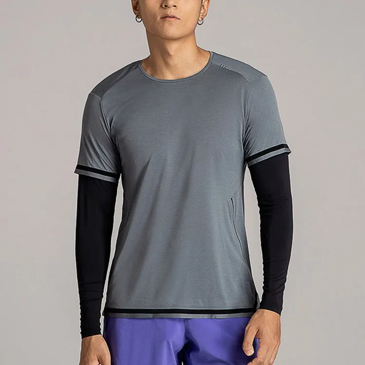 Lululemon Fast And Free T-Shirts Men Asphalt Gray-3