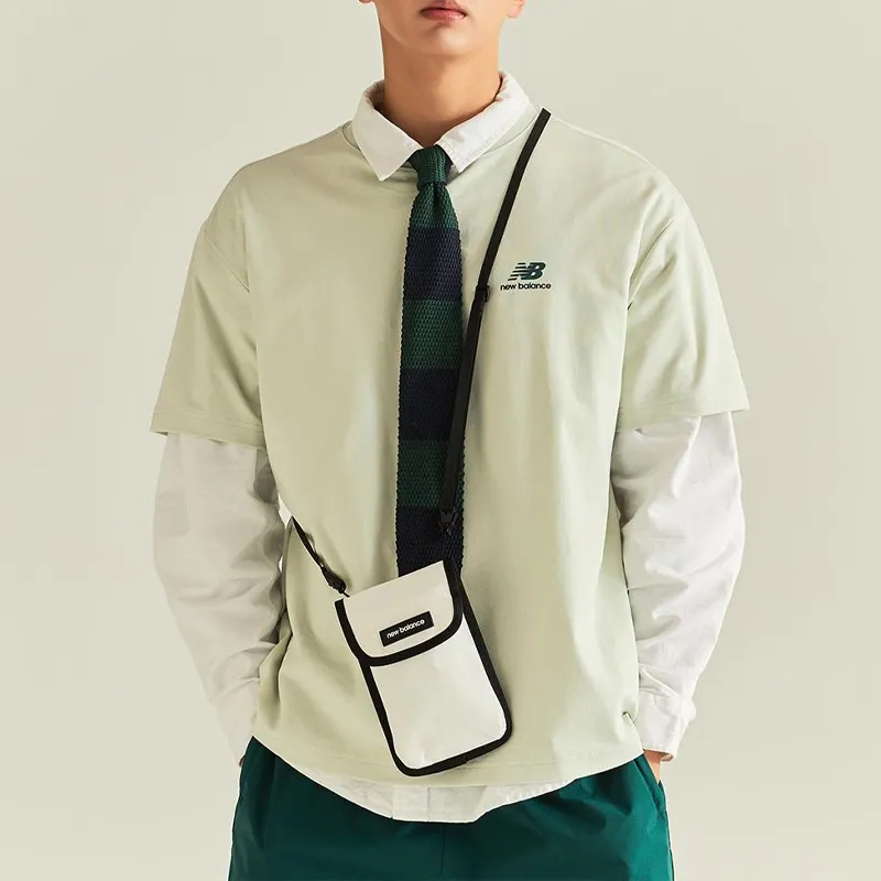 New Balance Cotton With Nylon Cell Phone Pouch Shoulder Bag Crossbody Bag Mini Men's White-4