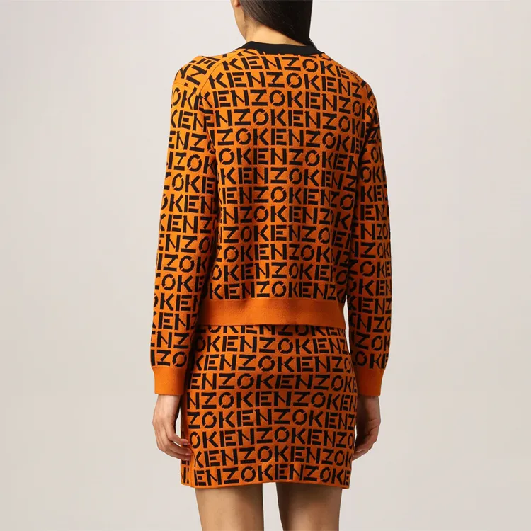 KENZO SS21 Loose Fit Sweater Women's Orange-4
