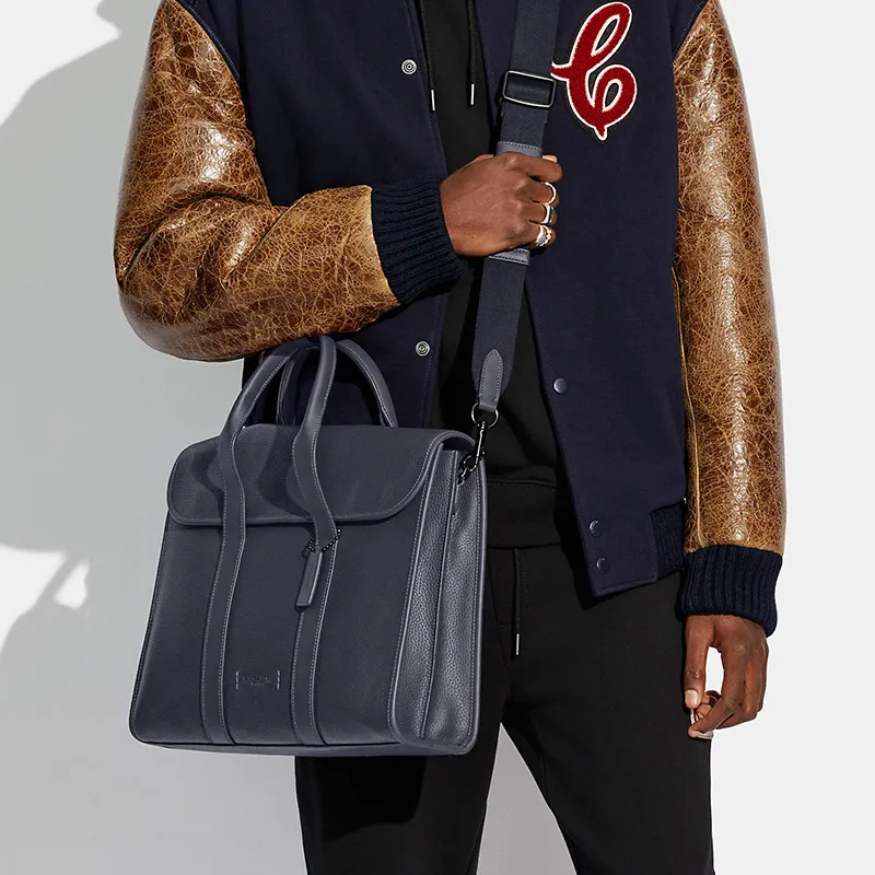 COACH Graham Leather Laptop Bags Briefcases Large Size Men's Dark Marine Blue-3