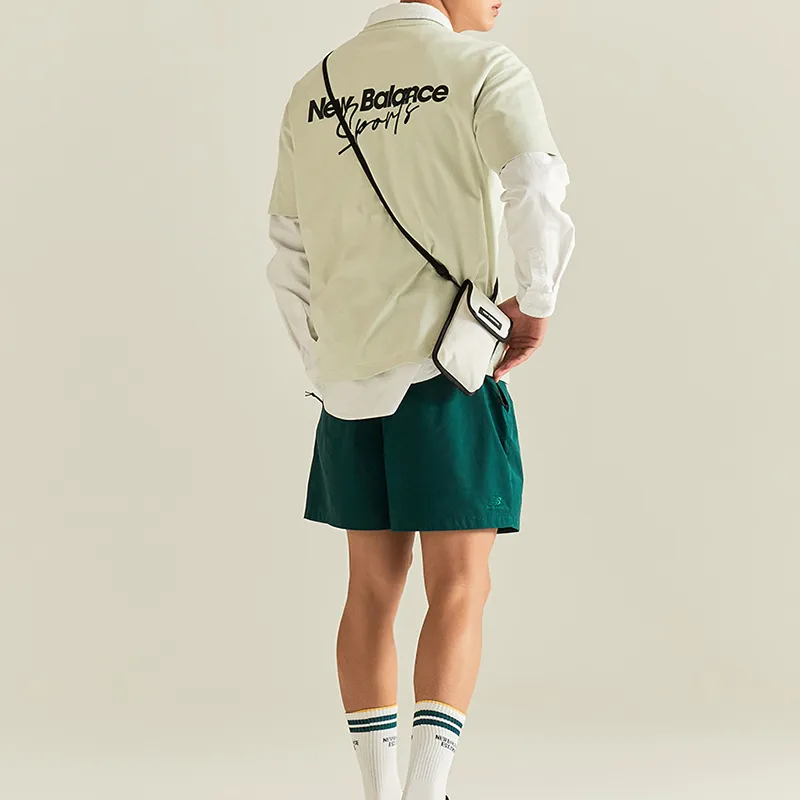 New Balance Cotton With Nylon Cell Phone Pouch Shoulder Bag Crossbody Bag Mini Men's White-5