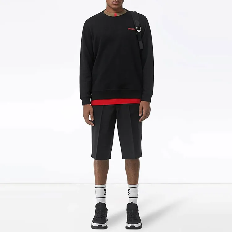 Burberry Long Sleeves Crewneck Pullovers Stripes Black-5