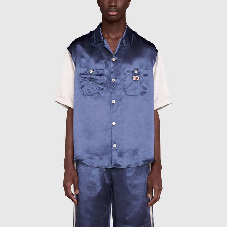 GUCCI Shirts Men Blue-1