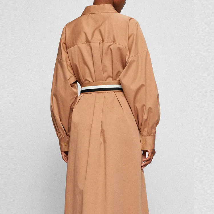 HUGO BOSS SS22 Long Sleeved Dress Women's Beige-2