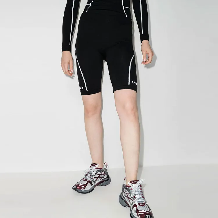 OFF WHITE Athl Off Stamp Seaml Shorts Black/White-2