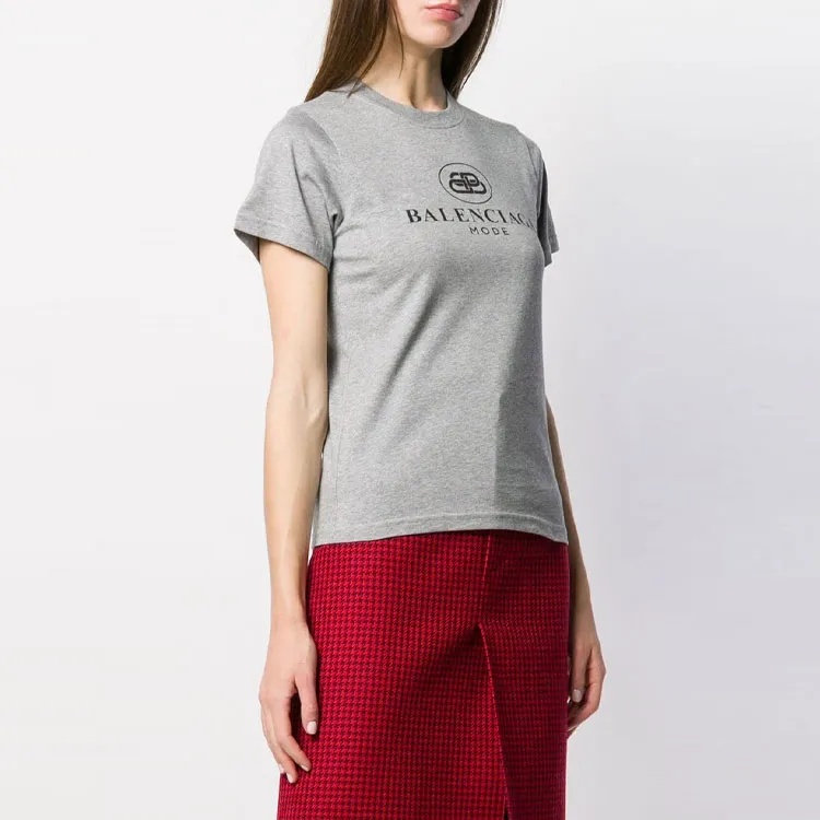 Balenciaga SS22 T Shirt Regular Fit Women's Gray-3