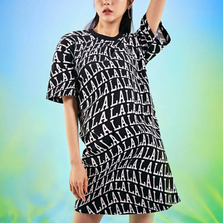 MLB Short Sleeved Dresses Women's Black-4