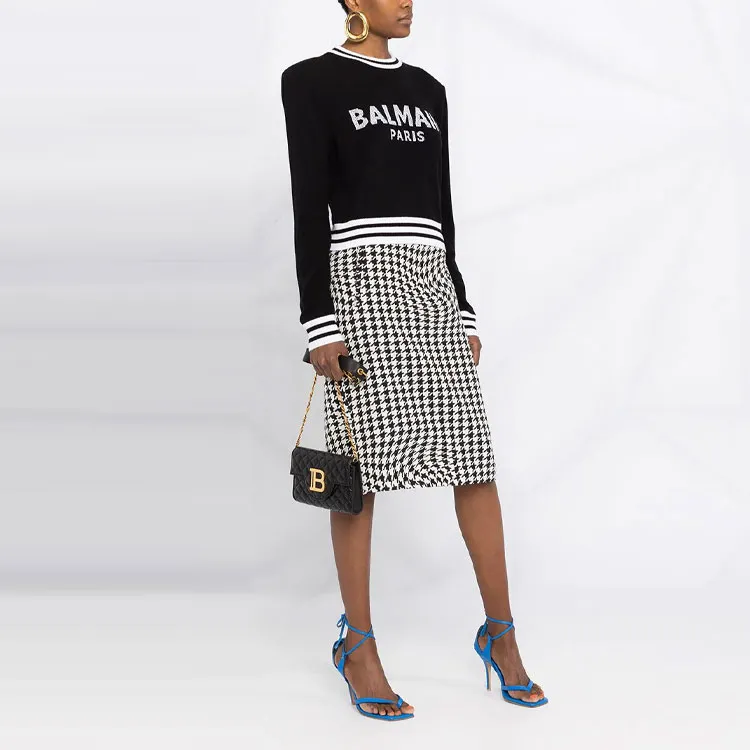 BALMAIN Intarsia-knit Logo Jumper-2