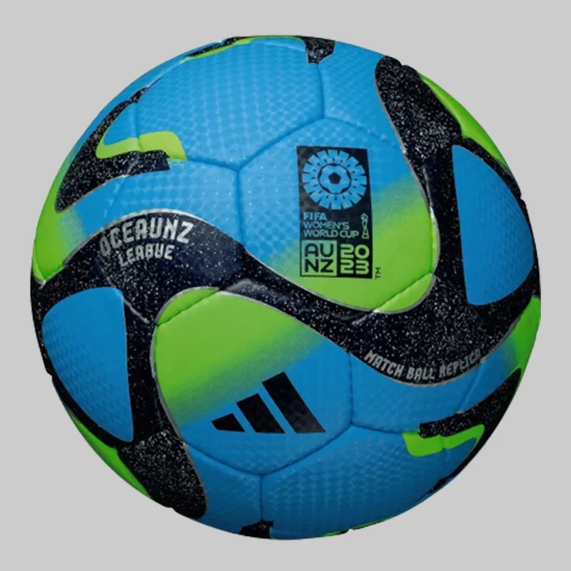 Adidas Ball Size 4 Soccer PU Hand-Stitched Soccer Ball Men's Blue Green-1