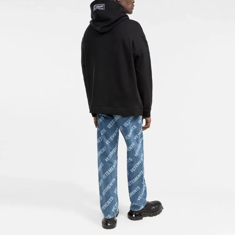 RAF SIMONS Logo Embroidered Drawstring Hoodie-1