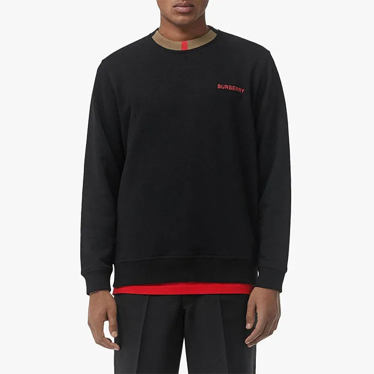 Burberry Long Sleeves Crewneck Pullovers Stripes Black-6