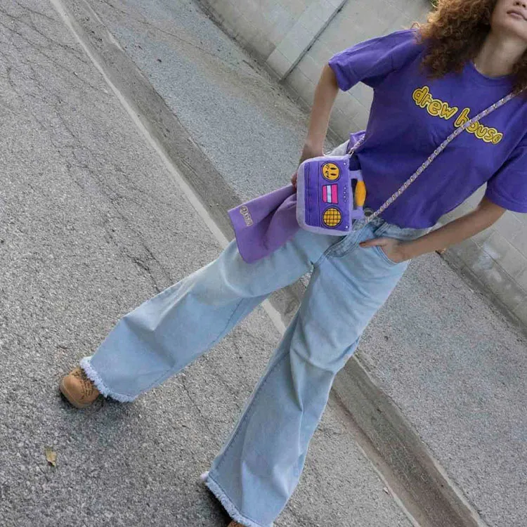 Drew House Letter Logo Series SS22 T Shirt Unisex Violet-3