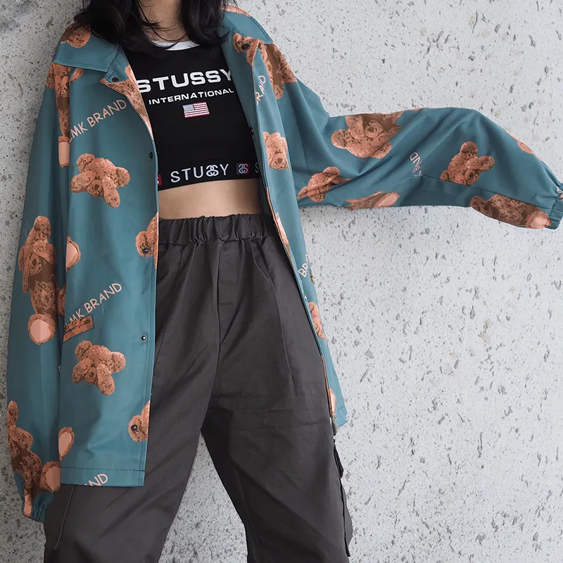 FRLMK Loose Fit Jacket Unisex Green-3