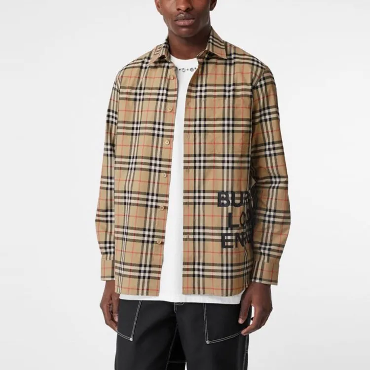 Burberry Shirt Fall Men's Earth Tone-1
