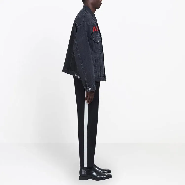 Balenciaga Denim Jacket Regular Fit Men's Black-2