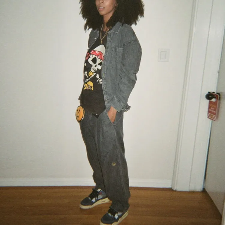 Drew House Smiley Collection Jeans Unisex Black-4