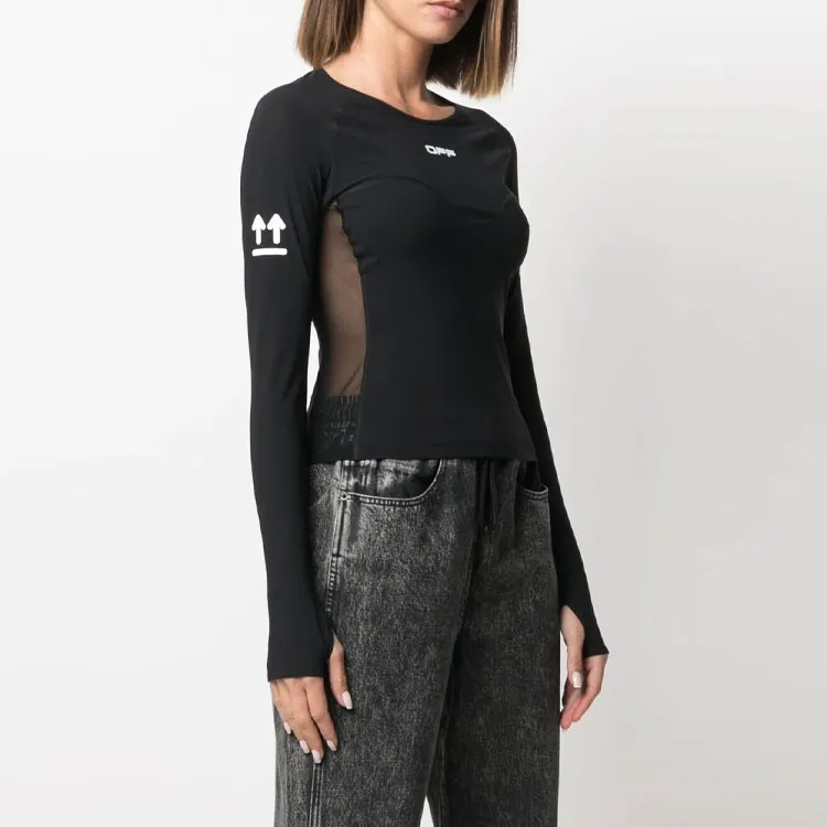 OFF WHITE Logo Print Performance Top Black-2