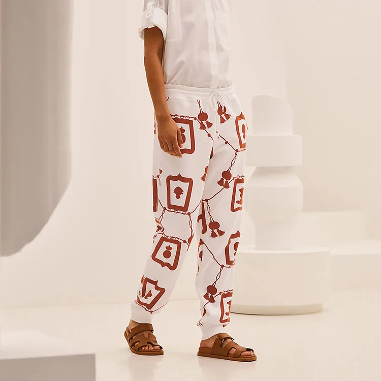 HERMES Knitted Sweatpants Women's Chestnut Brown-1