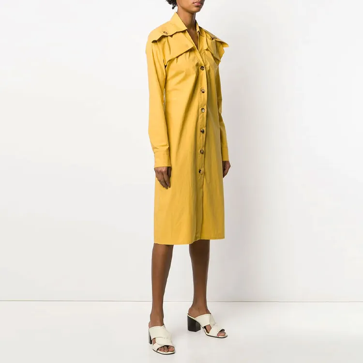Bottega Veneta Long Sleeved Dresses Women's Yellow-2