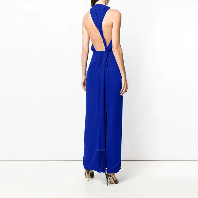 VERSACE Sleeveless Dresses Women's Blue-2