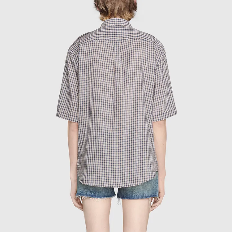 GUCCI Shirts Men Blue Red-2