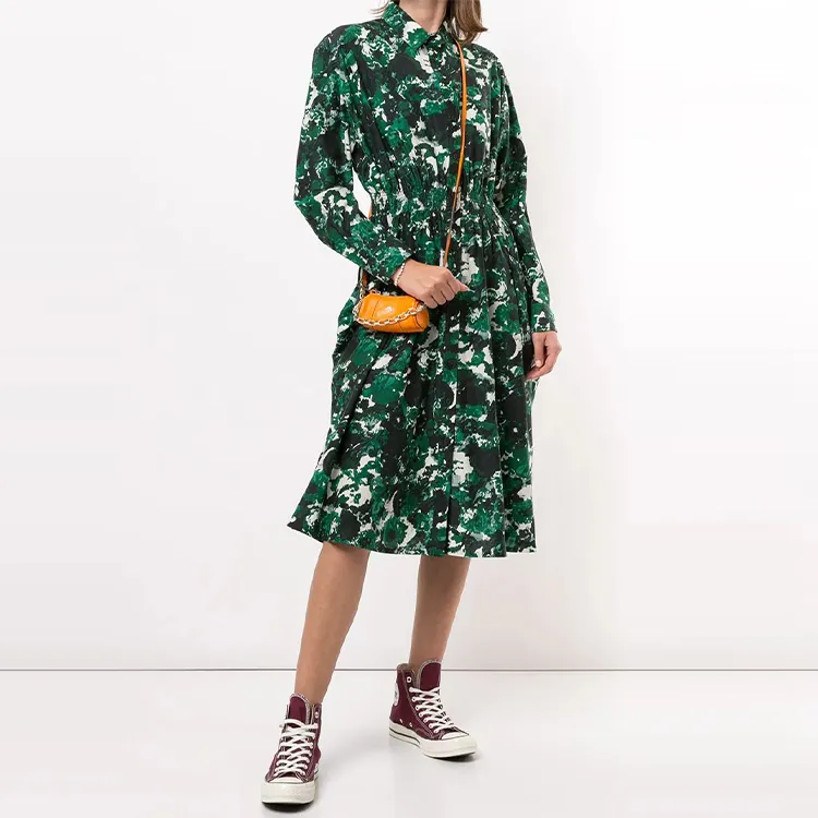 KENZO Long-Sleeved Dresses Women's Green-1