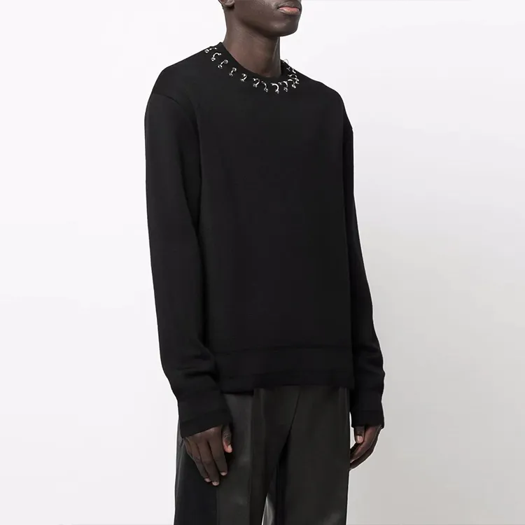 Givenchy Metallic Hoop Detail Wool Pullover Sweater-3