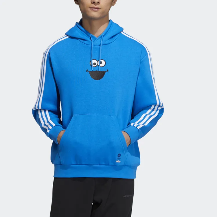 Adidas Neo Sesame Street Co branded Collection U Ss Hdy Bird Sweatshirt Unisex Blue-3